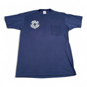 Vintage Union Shirt Adult MEDIUM Blue Engineers Local 20 AFI CIO USA Made 80s